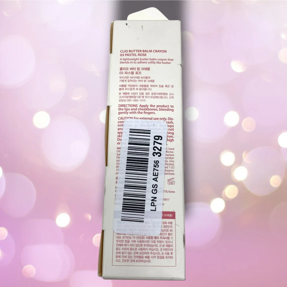 NEW CLIO Butter Balm Crayon 03 Pastel Rose Lip & Cheek Balm K-Beauty EXP 2027